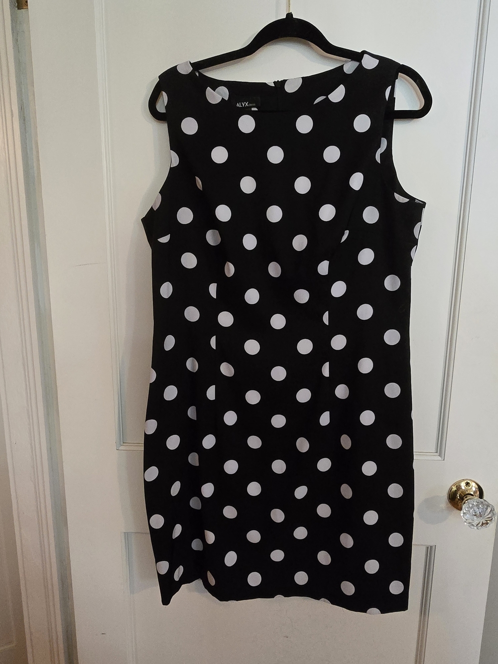 ALYX Black with White Polka Dot Sleeveless Shift Dress 16